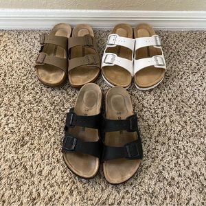 Bundle of 3 Cushionaire Sandals (Birkenstock Dupes)